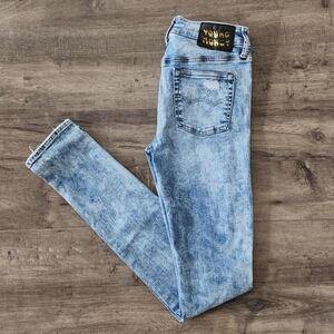 American Eagle Young Money Stacked Skinny Acid Wash Jeans Men's 29